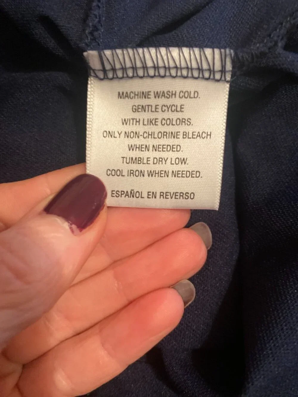 Charter Club Navy Blue Lace 3/4 Sleeve Blouse